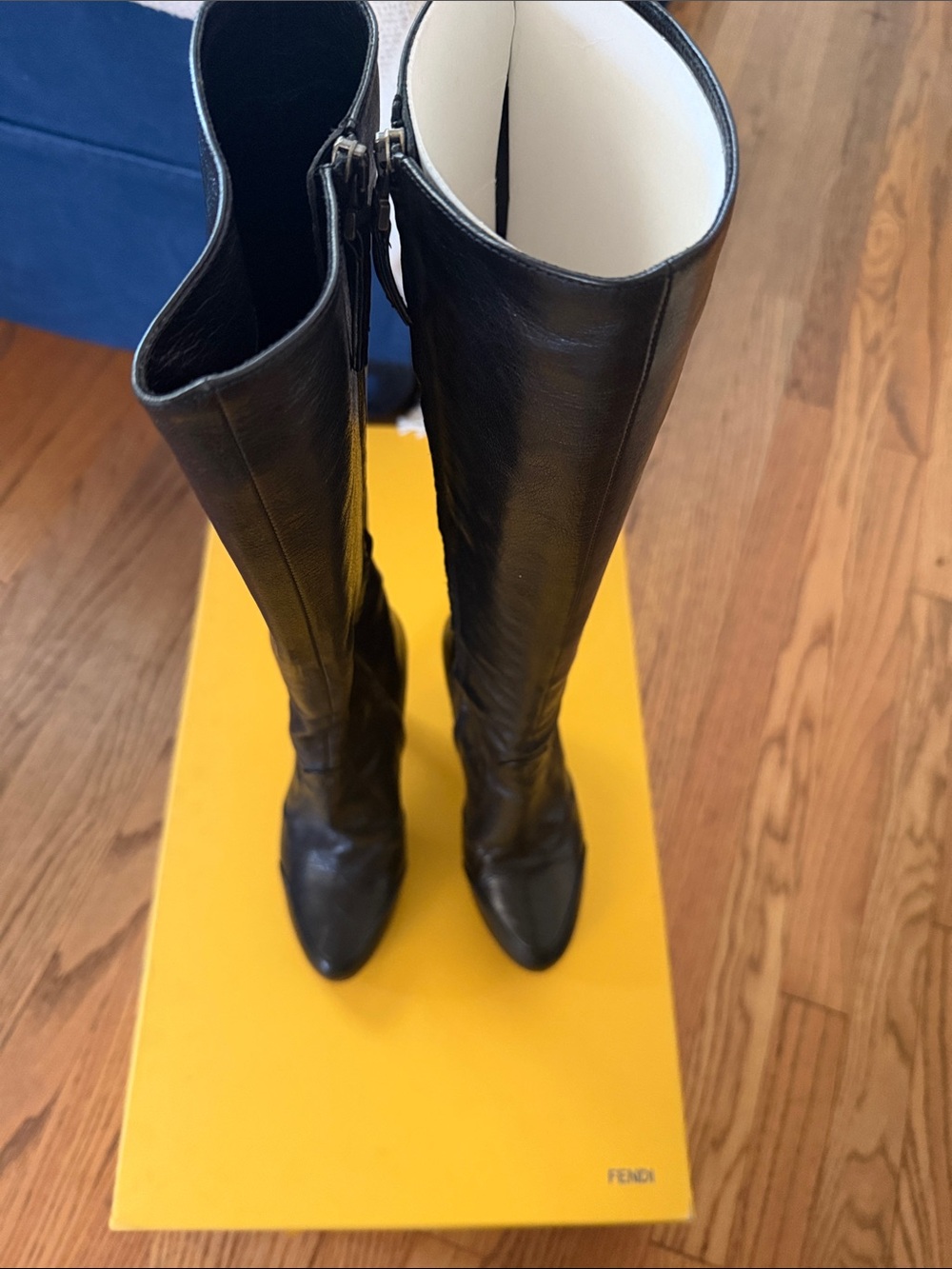 Fendi Black Leather Over-the-Knee Boots